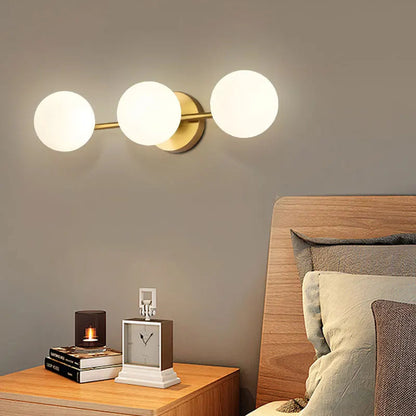 Naro Glass Globe Wall Light Gold 3 Heads | Celestre