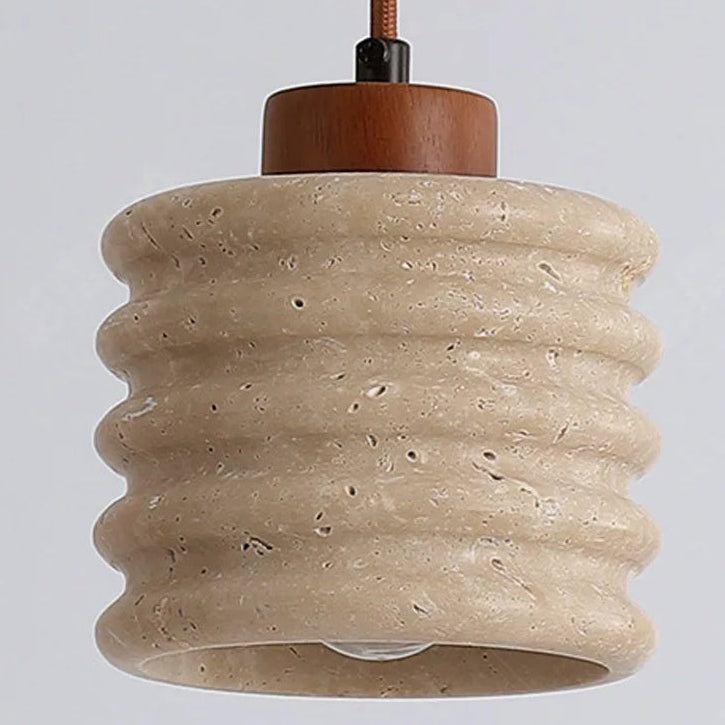 Elara Travertine Beehive Pendant Light | Celestre