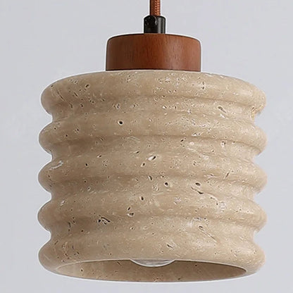 Elara Travertine Beehive Pendant Light | Celestre