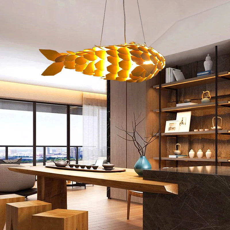 Airi Wooden Fish Pendant Light L 80 cm | Celestre