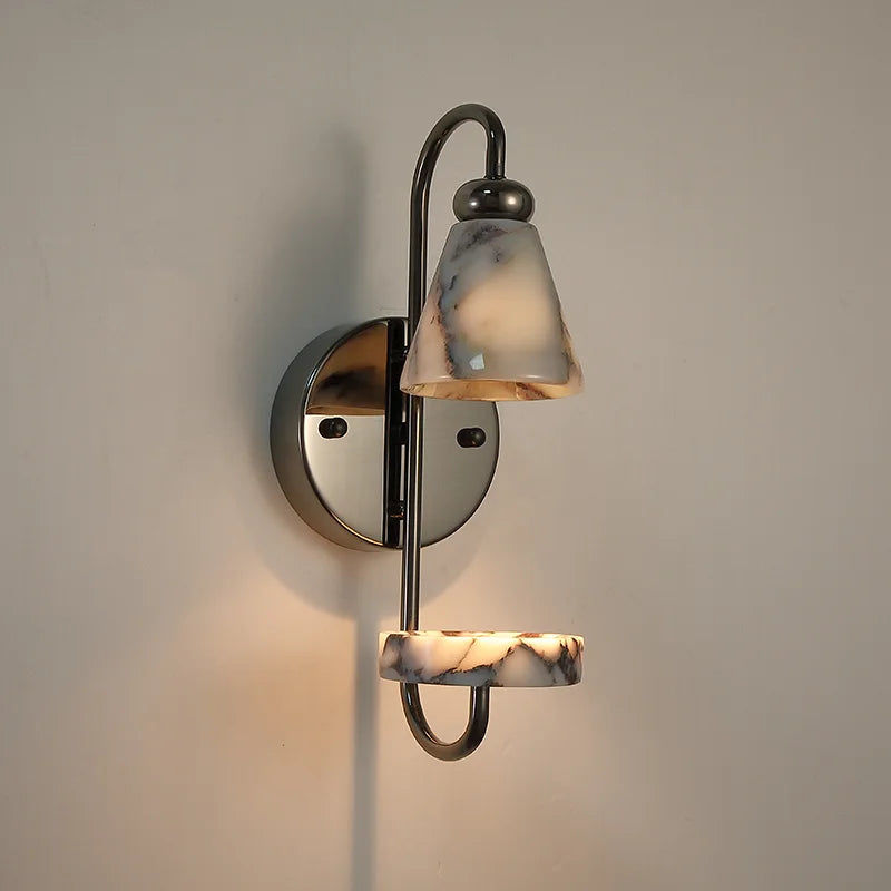 Elvy Art Deco Marble Candle Holder Wall Light | Celestre