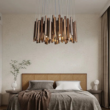 Azera Retro Wood Chandelier | Celestre