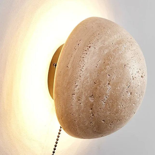Reza Travertine Round Wall Light | Celestre
