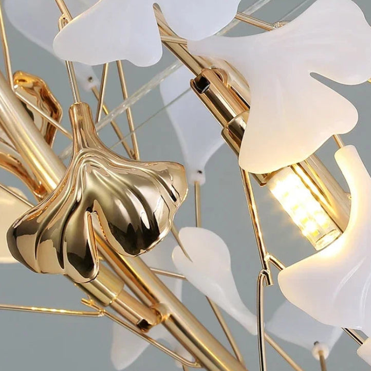 Sevra Gingko Leaf Ceramic Chandelier | Celestre