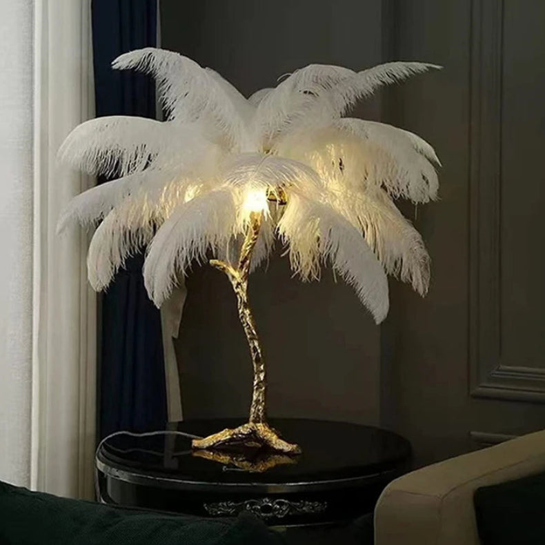 Virel Feather Floor Lamp White H80 cm-25 Feathers | Celestre