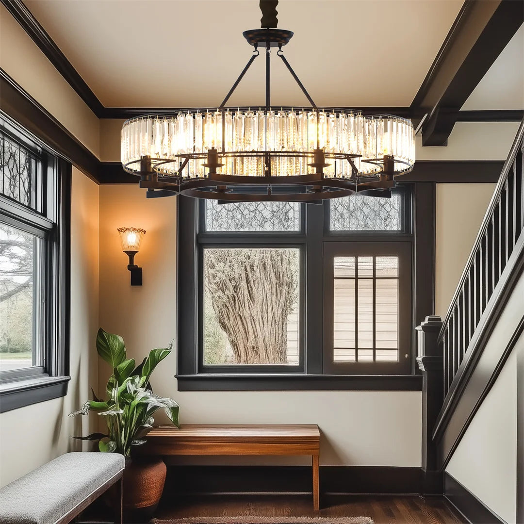 Beor Tiered Crystal Round Chandelier D 80 cm | Celestre
