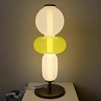 Lema Stacked Glass Totem Table Lamp Green | Celestre