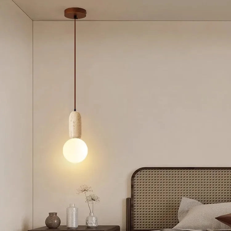 Zorie Travertine Globe Pendant Light | Celestre