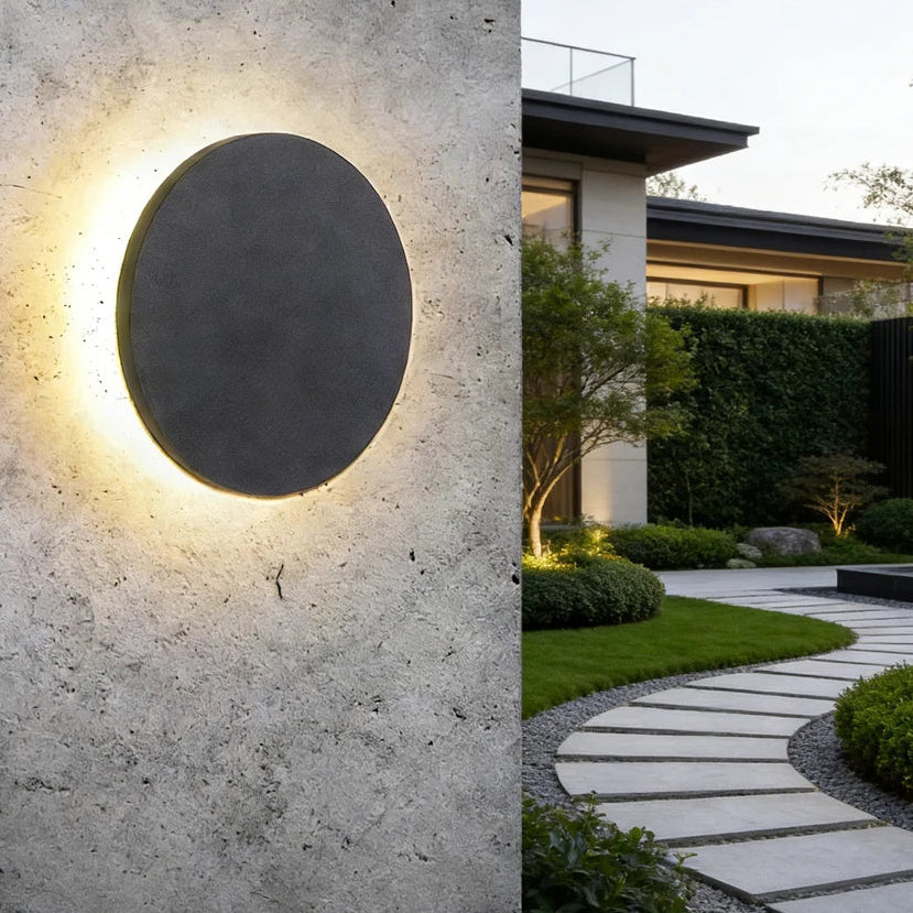 Aves LED Backlit Outdoor Wall Light Round | Celestre