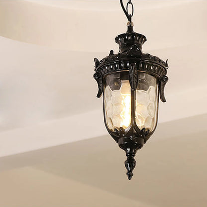Nevu Lantern Acorn Outdoor Pendant Light Black Medium | Celestre