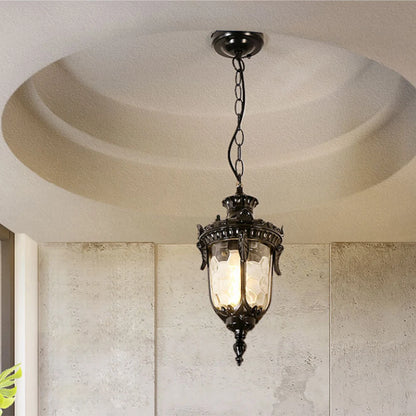 Nevu Lantern Acorn Outdoor Pendant Light Black Large | Celestre