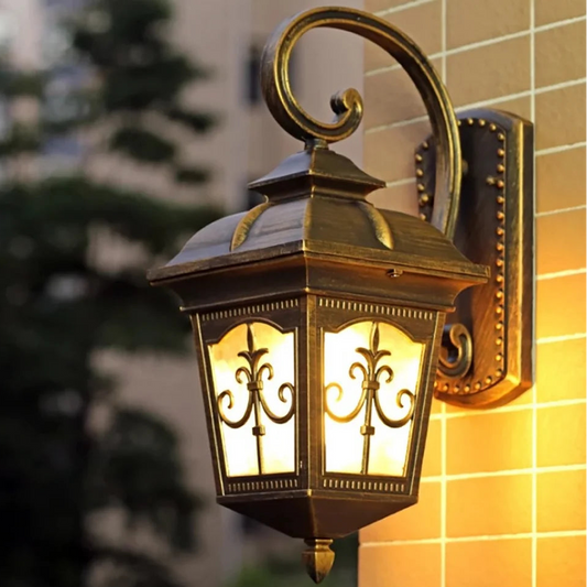Tiroe Gooseneck Lantern Outdoor Wall Light Black | Celestre