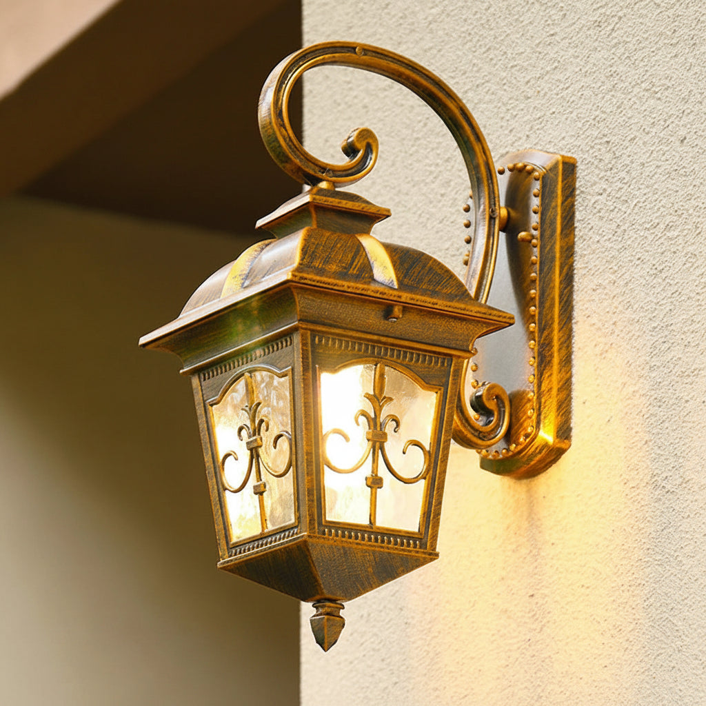 Tiroe Gooseneck Lantern Outdoor Wall Light Bronze | Celestre