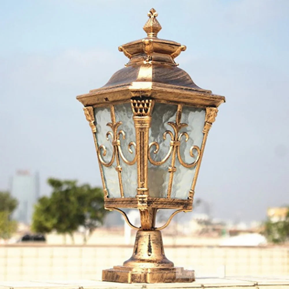 Qere Lantern Scrollwork Pillar Light Bronze | Celestre