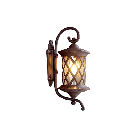 Hila Scroll Arm Lattice Outdoor Wall Light | Celestre