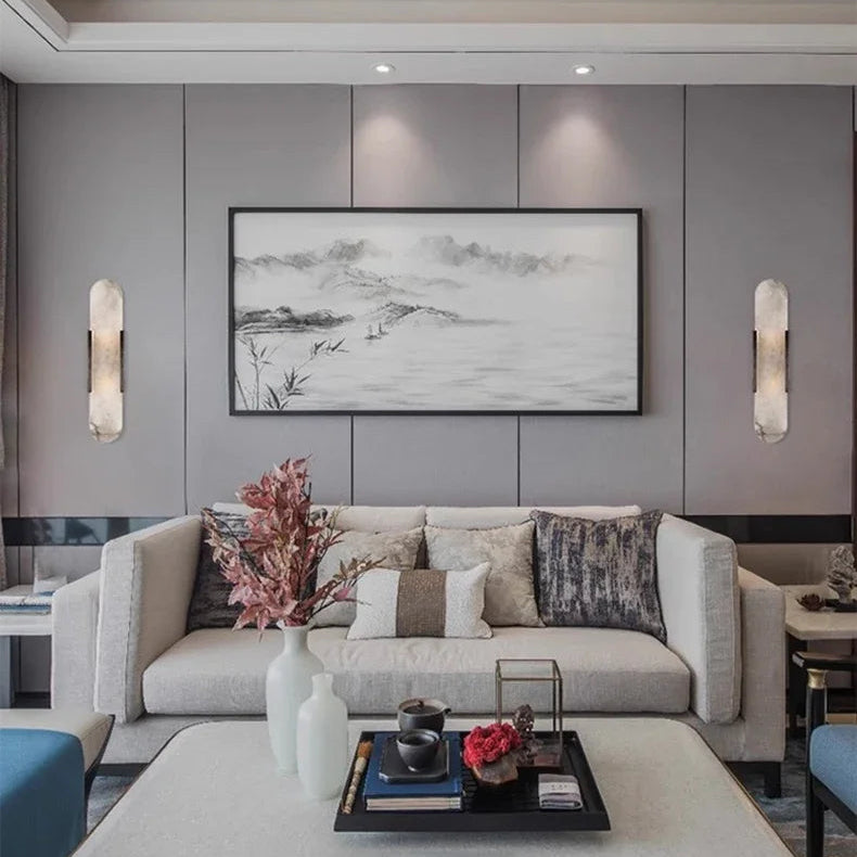 Liro Alabaster Pill Shaped Wall Light | Celestre