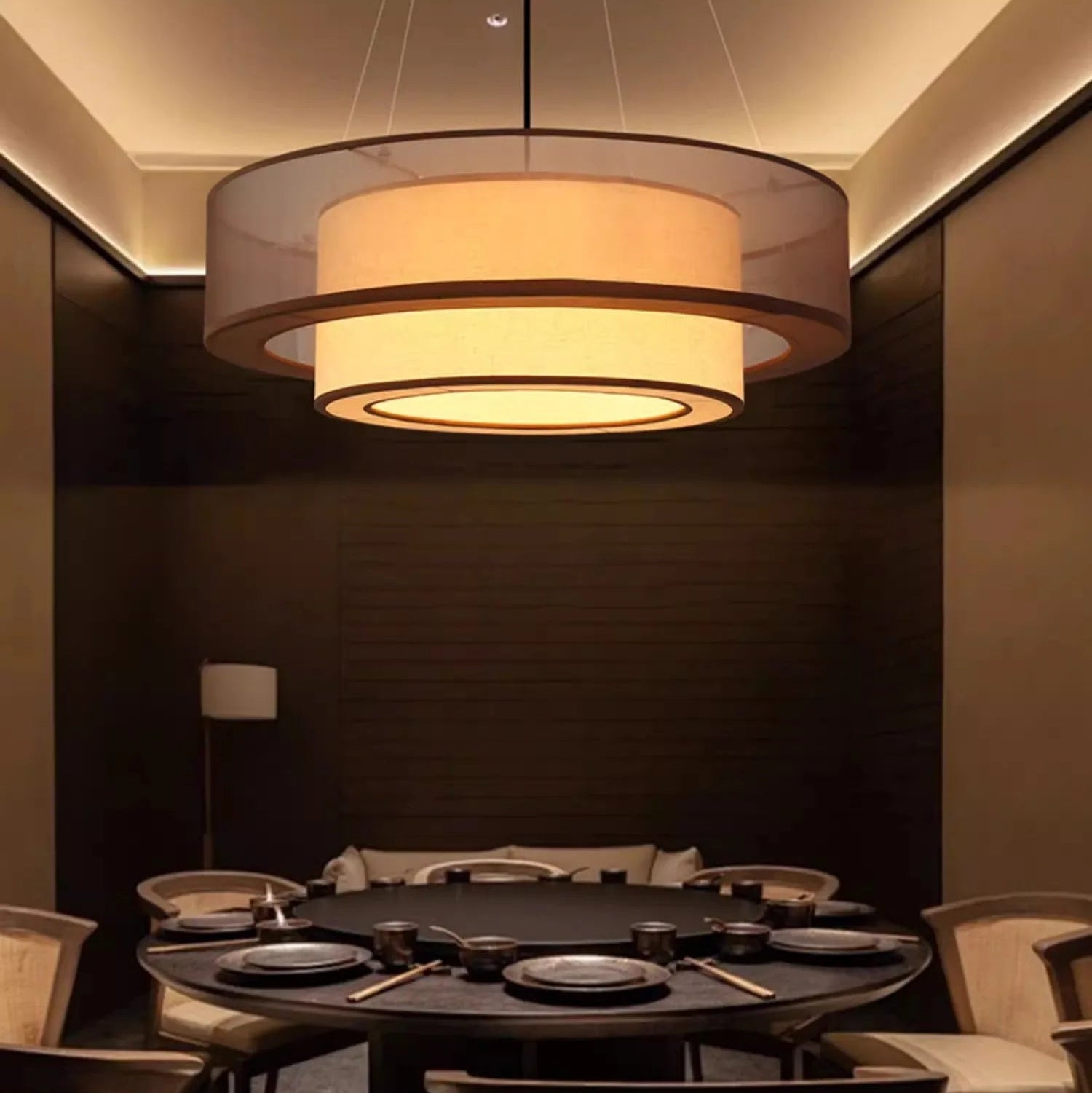 Pora Drum Layered Pendant Light D 80 cm | Celestre