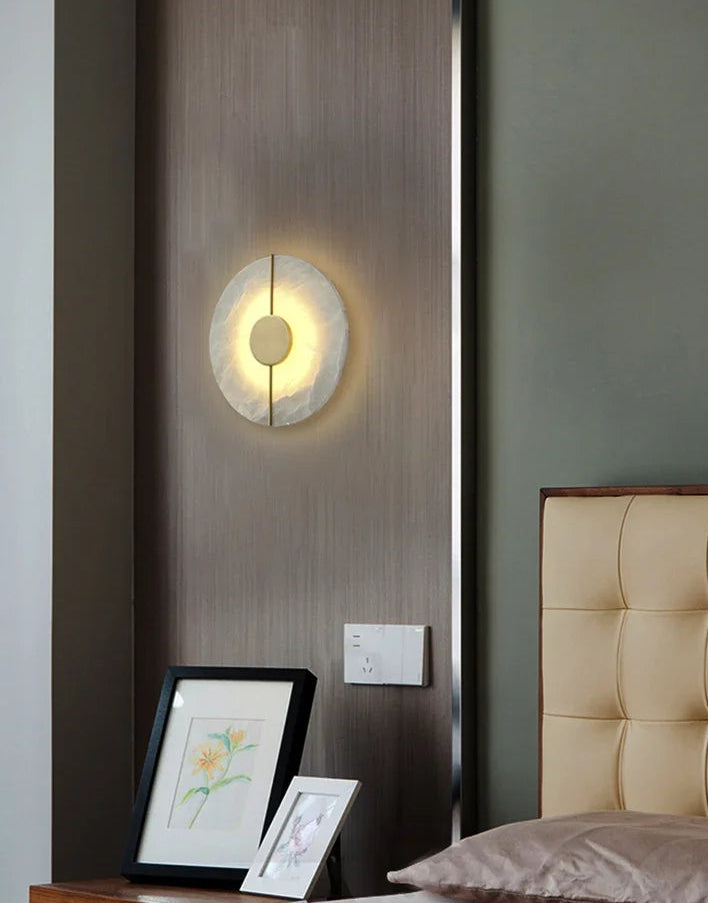 Luna Round Alabaster Wall Light | Celestre