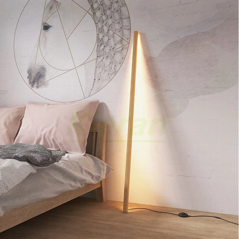 Rora Linear Stick Floor Lamp Log Wood L 105 cm | Celestre