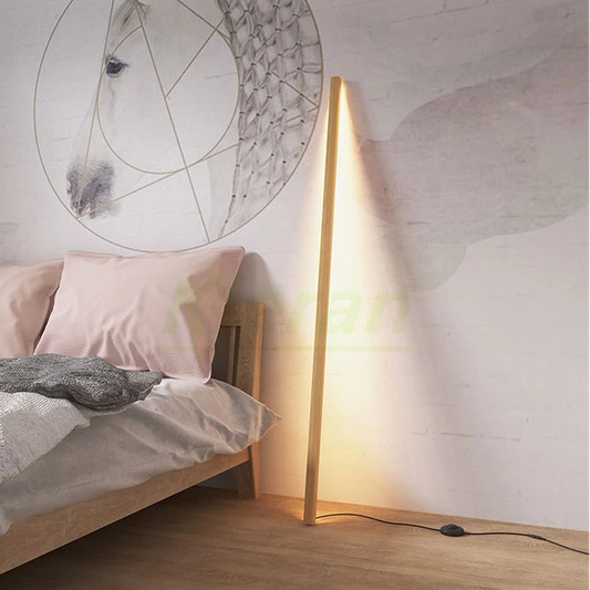 Rora Linear Stick Floor Lamp Log Wood L 105 cm | Celestre