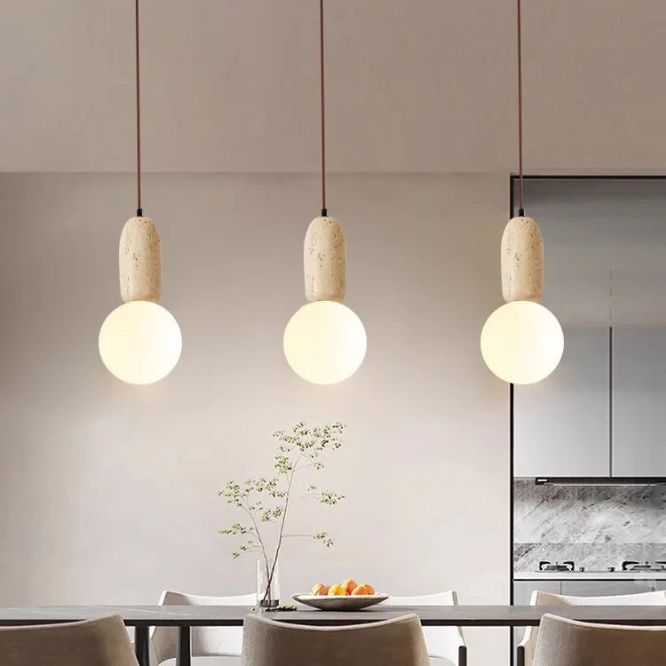 Zorie Travertine Globe Pendant Light | Celestre