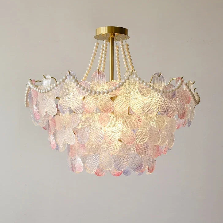 Cale Flower Glass Petal Chandelier D 50 cm x H 52 cm | Celestre
