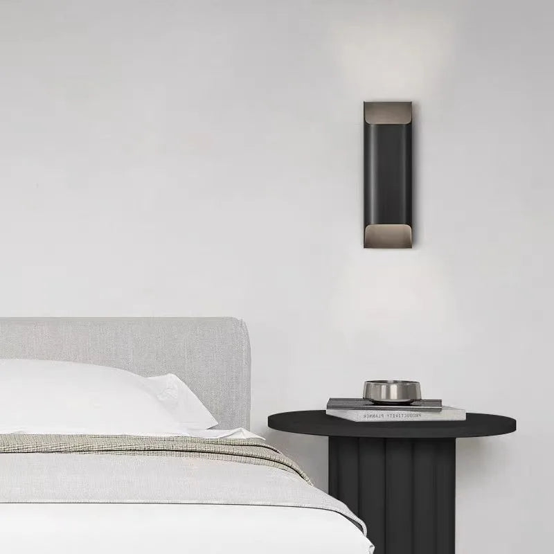 Bini Curved Rectangular Wall Light Black D 10 cm x H 30 cm | Celestre