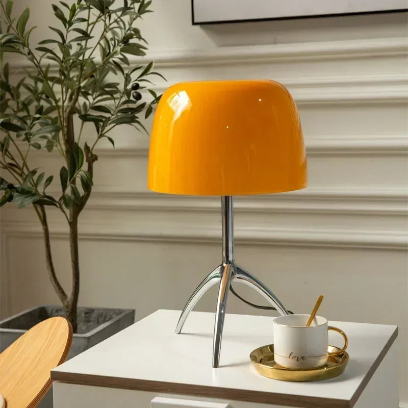 Elvo Bauhaus Glass Table Lamp Orange | Celestre