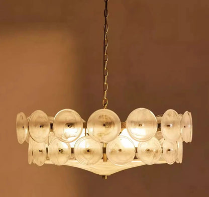 Evian Mid Century Glass Chandelier White | Celestre