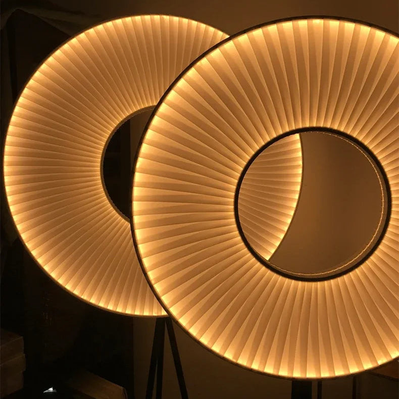 Fori Tripod Donut Pleated Floor Lamp | Celestre