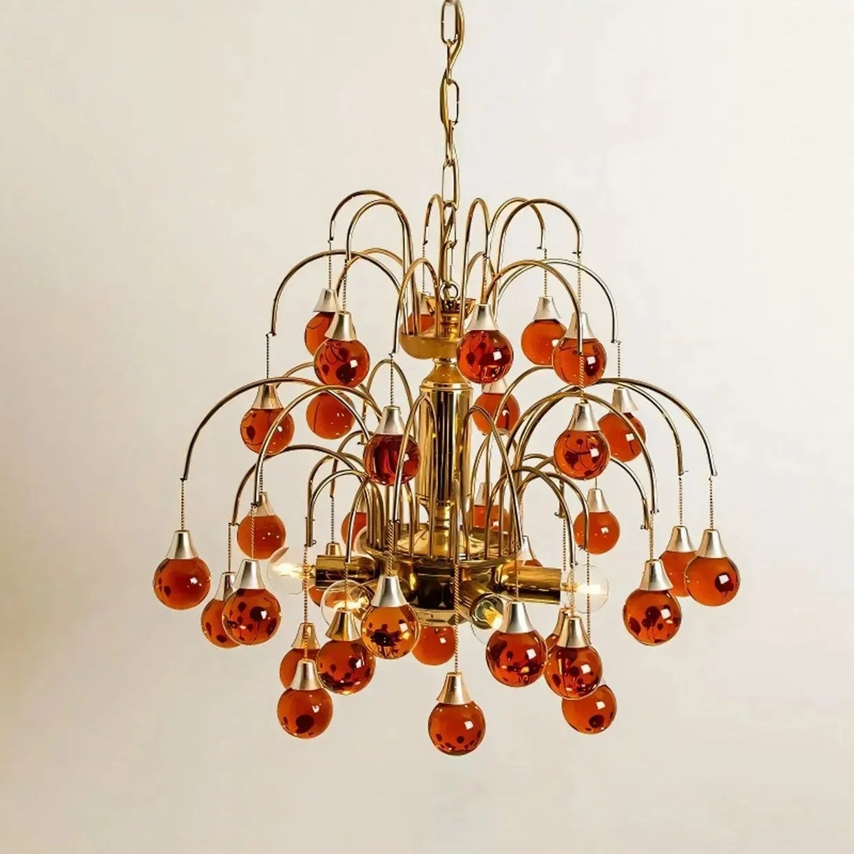 Bair Cherry Stained Glass Chandelier Red D 60 cm x H 60 cm | Celestre