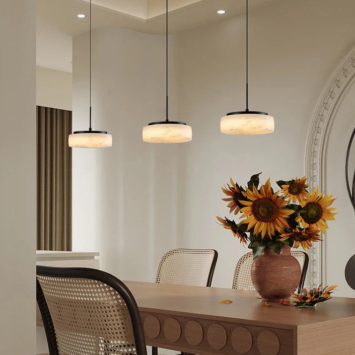 Toro Round Alabaster Pendant Light | Celestre