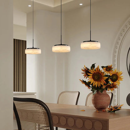 Toro Round Alabaster Pendant Light | Celestre