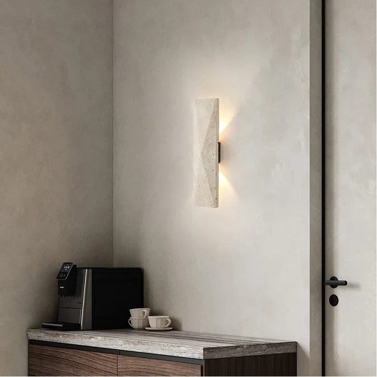 Zehi Travertine Long Outdoor Wall Light | Celestre