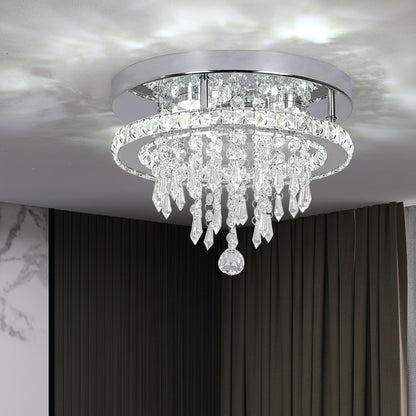 Tori Round Crystal Ceiling Light Silver | Celestre