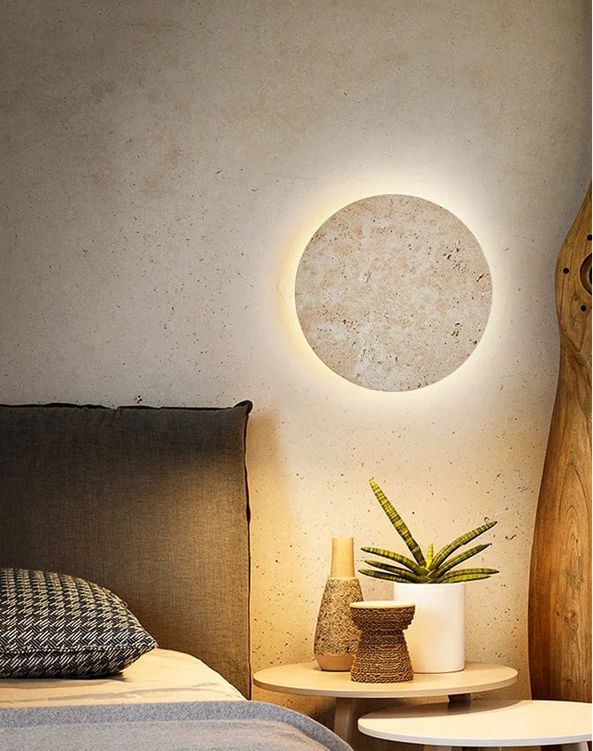 Sera Travertine Contemporary Wall Light 30 cm | Celestre