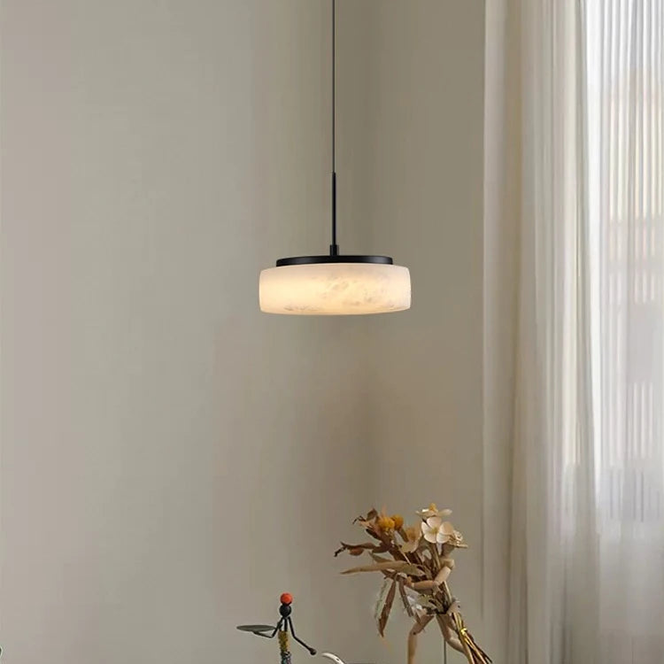 Toro Round Alabaster Pendant Light | Celestre