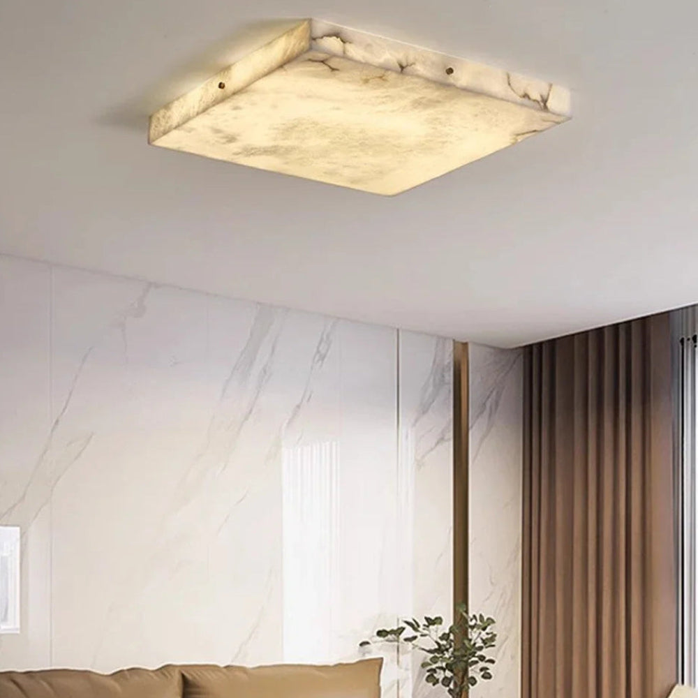 Ollen Cuboid Alabaster Ceiling Light W 40 cm | Celestre