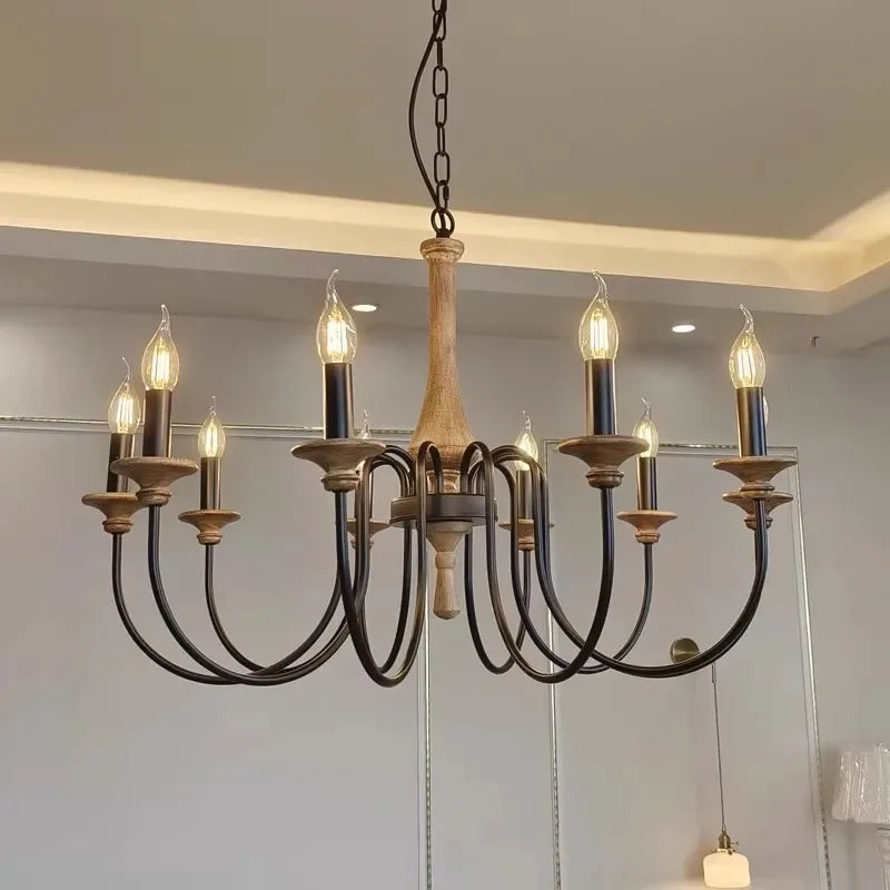 Luvo Wood Spindle Chandelier | Celestre