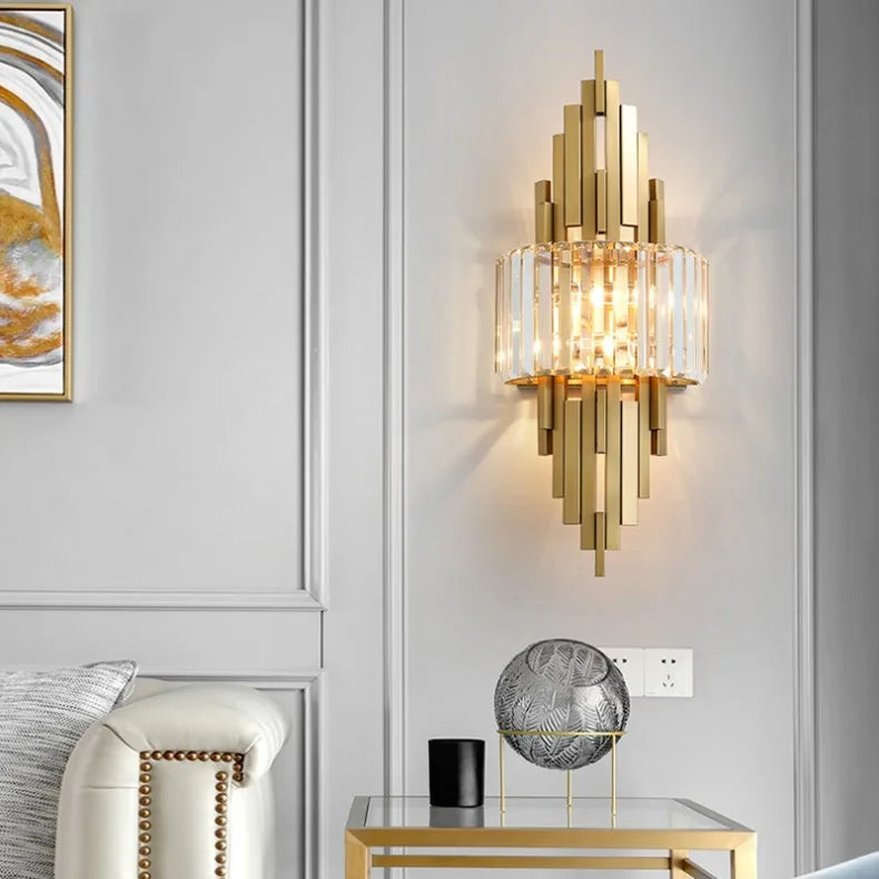 Elir Crystal Tiered Bars Wall Light | Celestre
