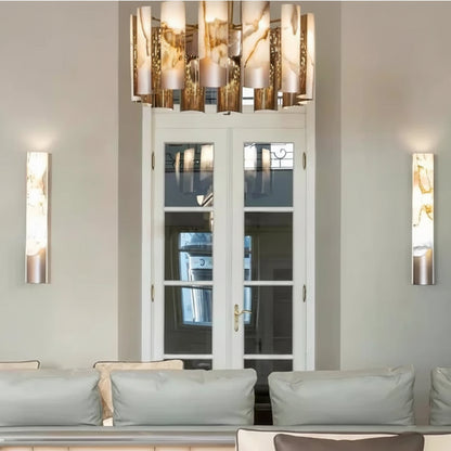 Aris Inset Marble Long Wall Light | Celestre