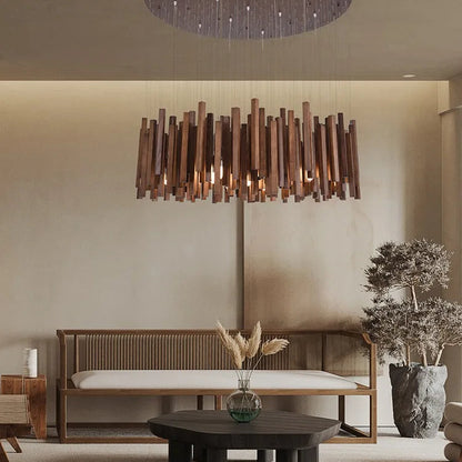 Azera Retro Wood Chandelier | Celestre