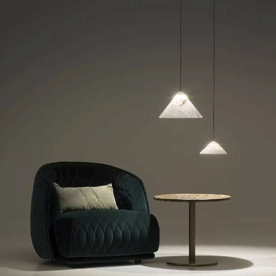 Brix Alabaster Conical Pendant Light | Celestre