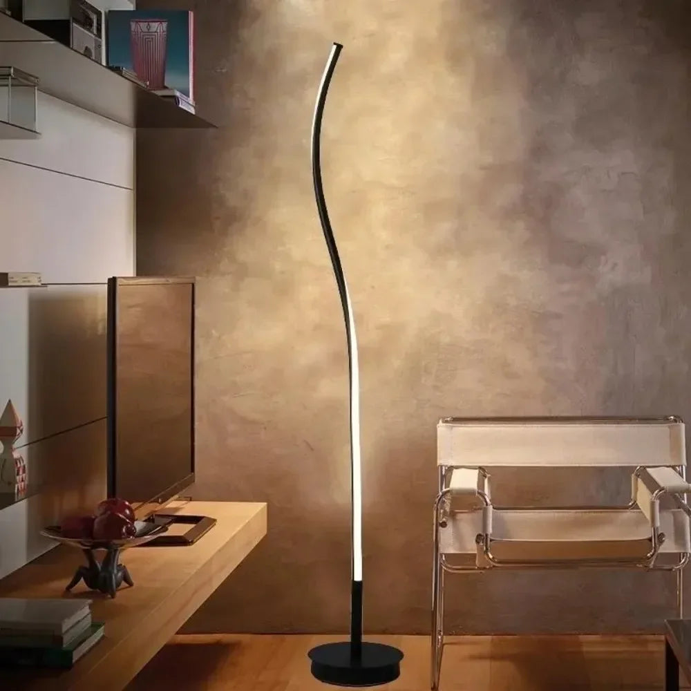 Enra Nordic Curved LED Lamp Floor Lamp Black | Celestre