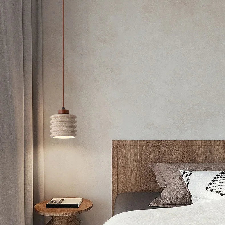 Elara Travertine Beehive Pendant Light | Celestre