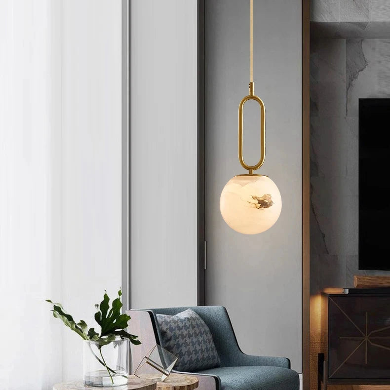 Zella Alabaster Orb Pendant Light | Celestre