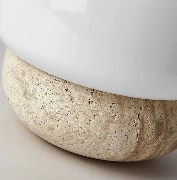 Zyri Mushroom Travertine Table Lamp | Celestre
