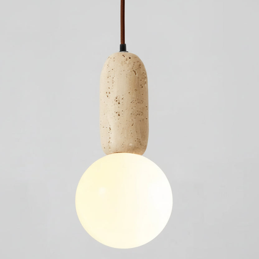 Zorie Travertine Globe Pendant Light | Celestre