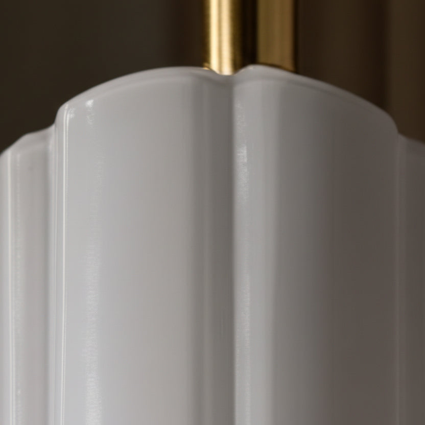 Delu Fluted Glass Cylinder Pendant Light | Celestre