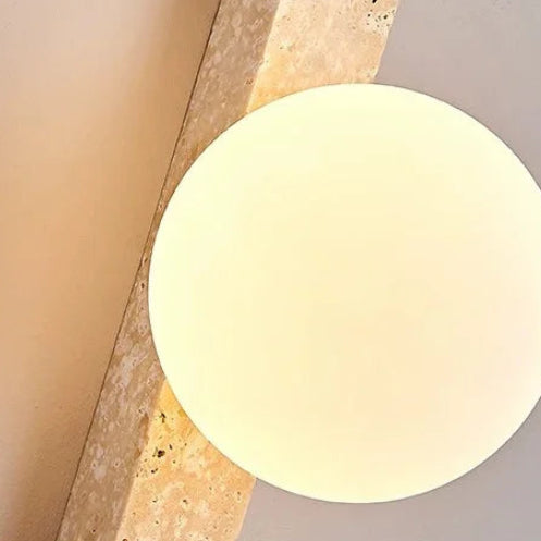 Arova Linear Travertine Orb Wall light | Celestre